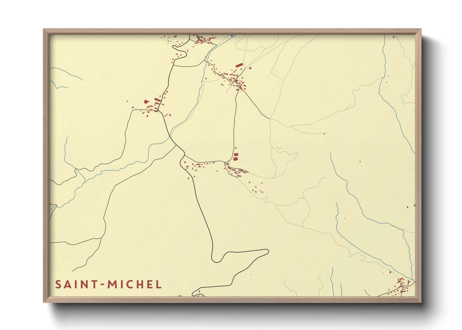 Une affiche de carte sur Saint-Michel