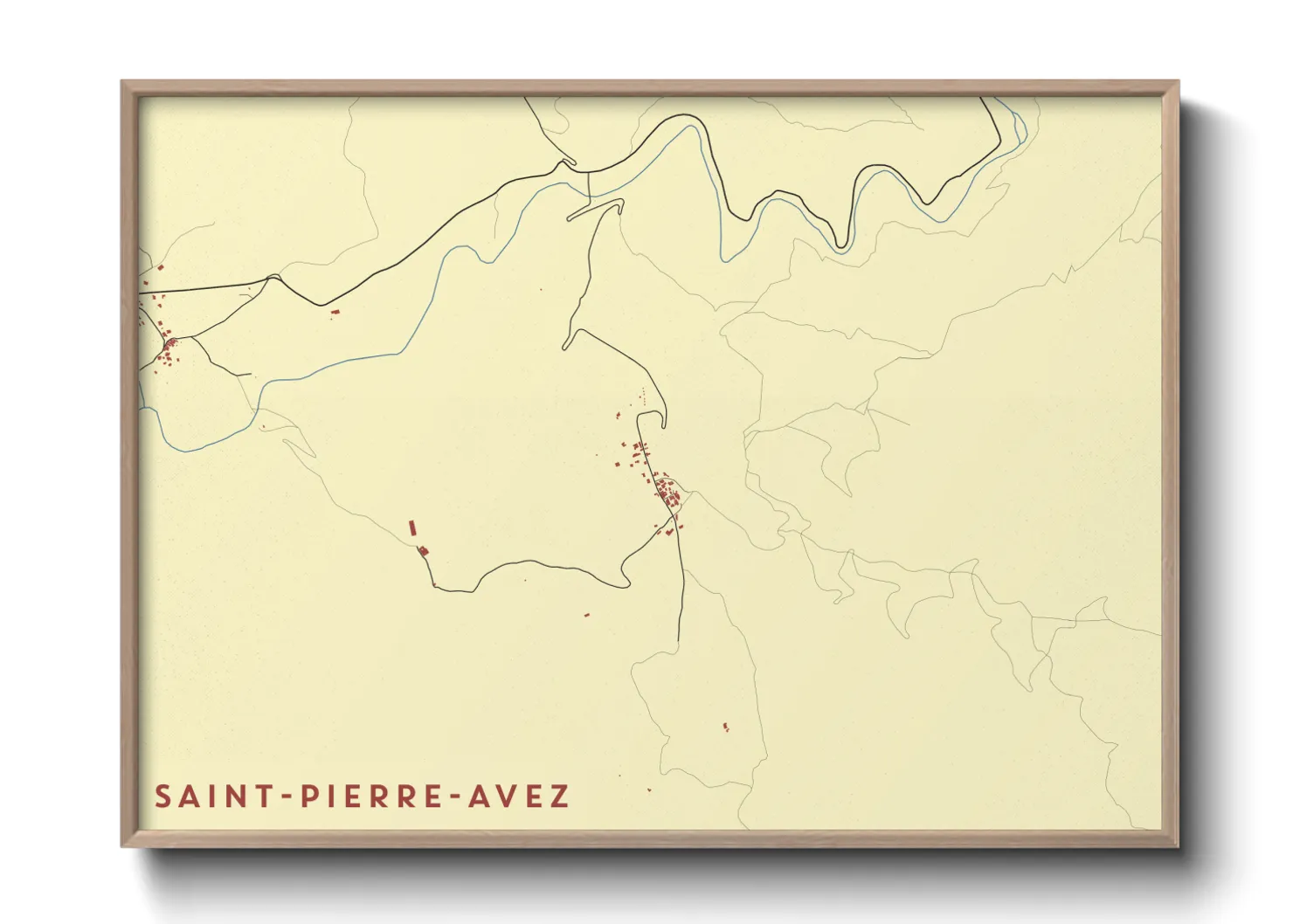 Une affiche de carte sur Saint-Pierre-Avez