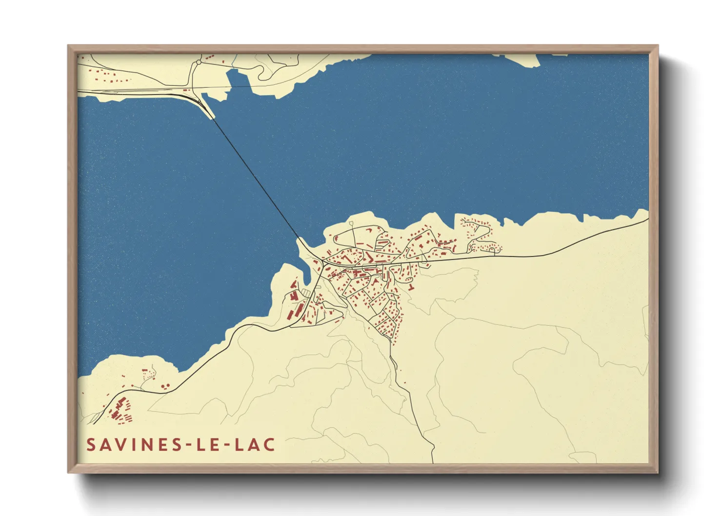 Une affiche de carte sur Savines-le-Lac