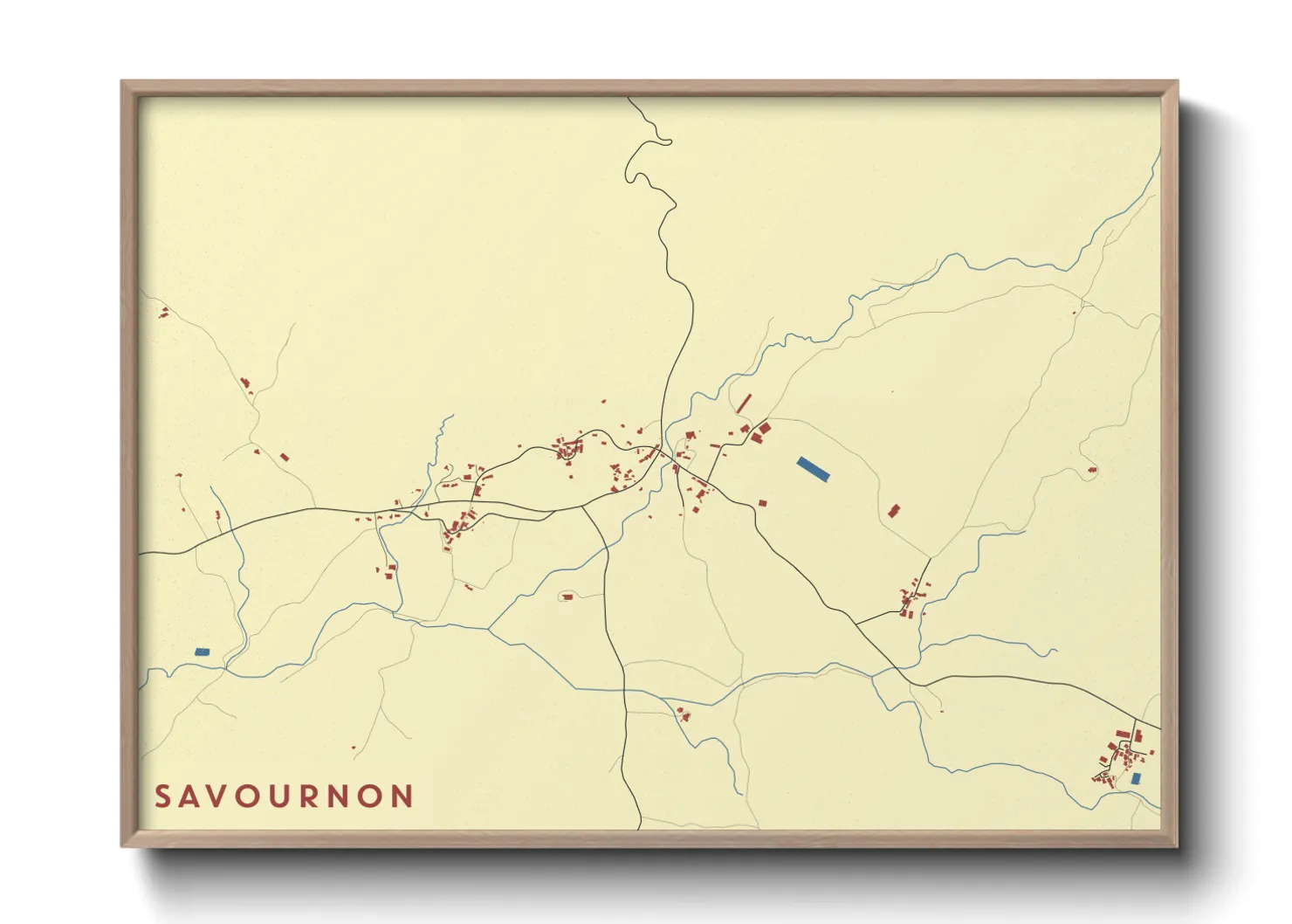 Une affiche de carte sur Savournon