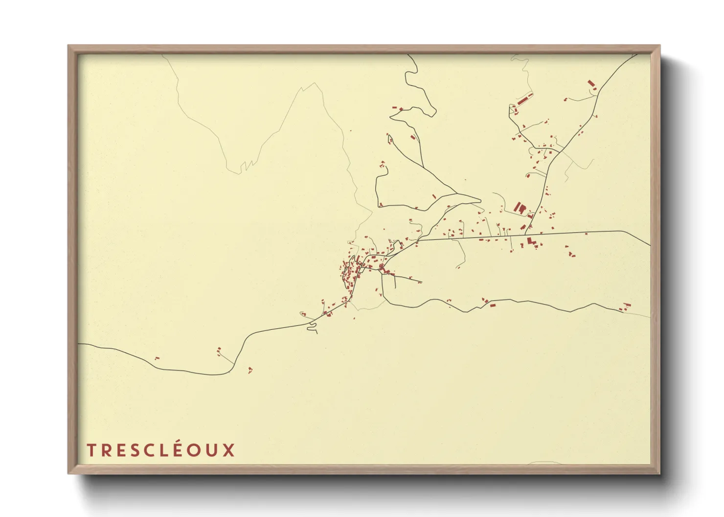 Une affiche de carte sur Trescléoux