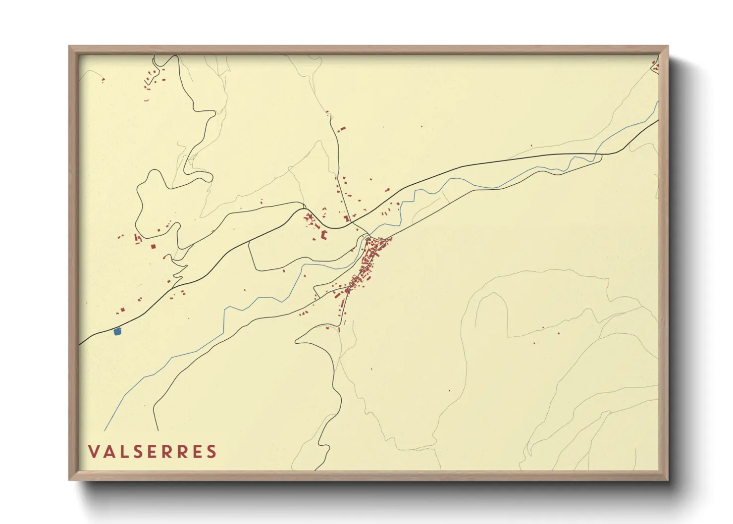Une affiche de carte sur Valserres