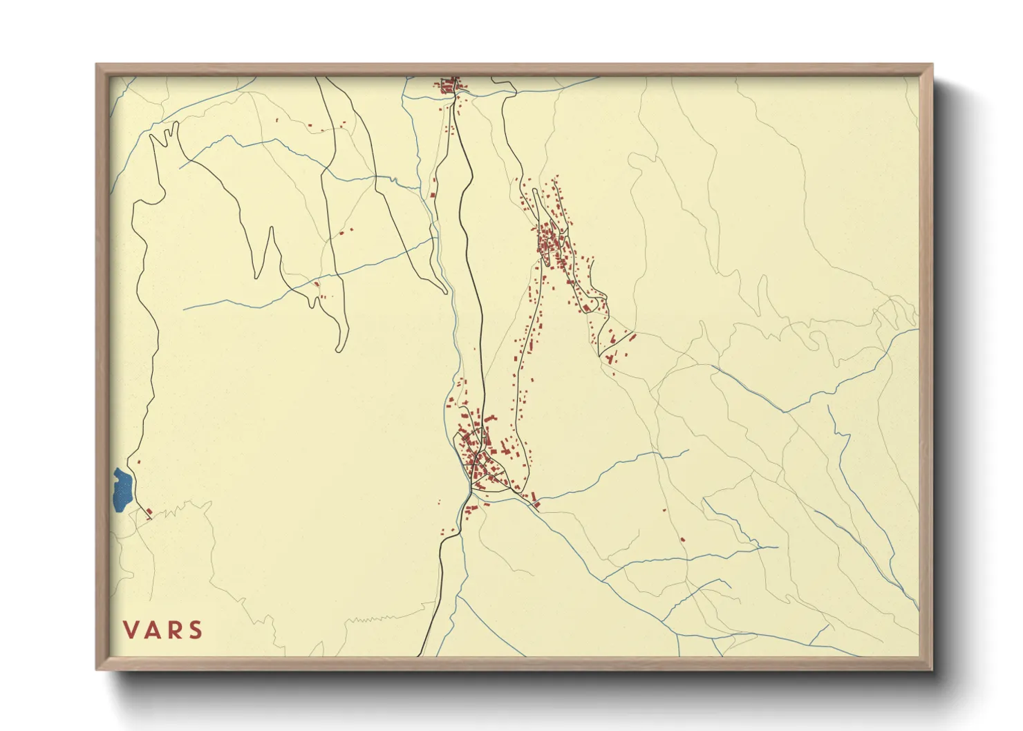 Une affiche de carte sur Vars