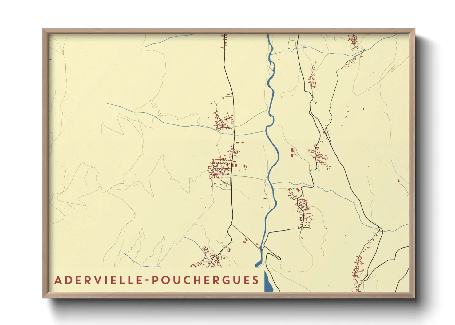 Une affiche de carte sur Adervielle-Pouchergues