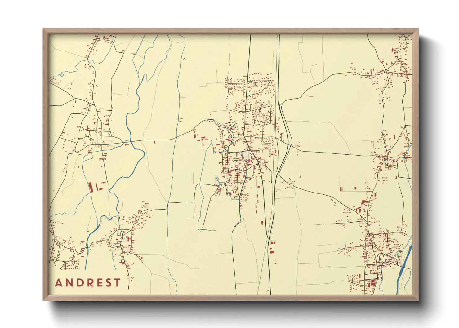 Une affiche de carte sur Andrest