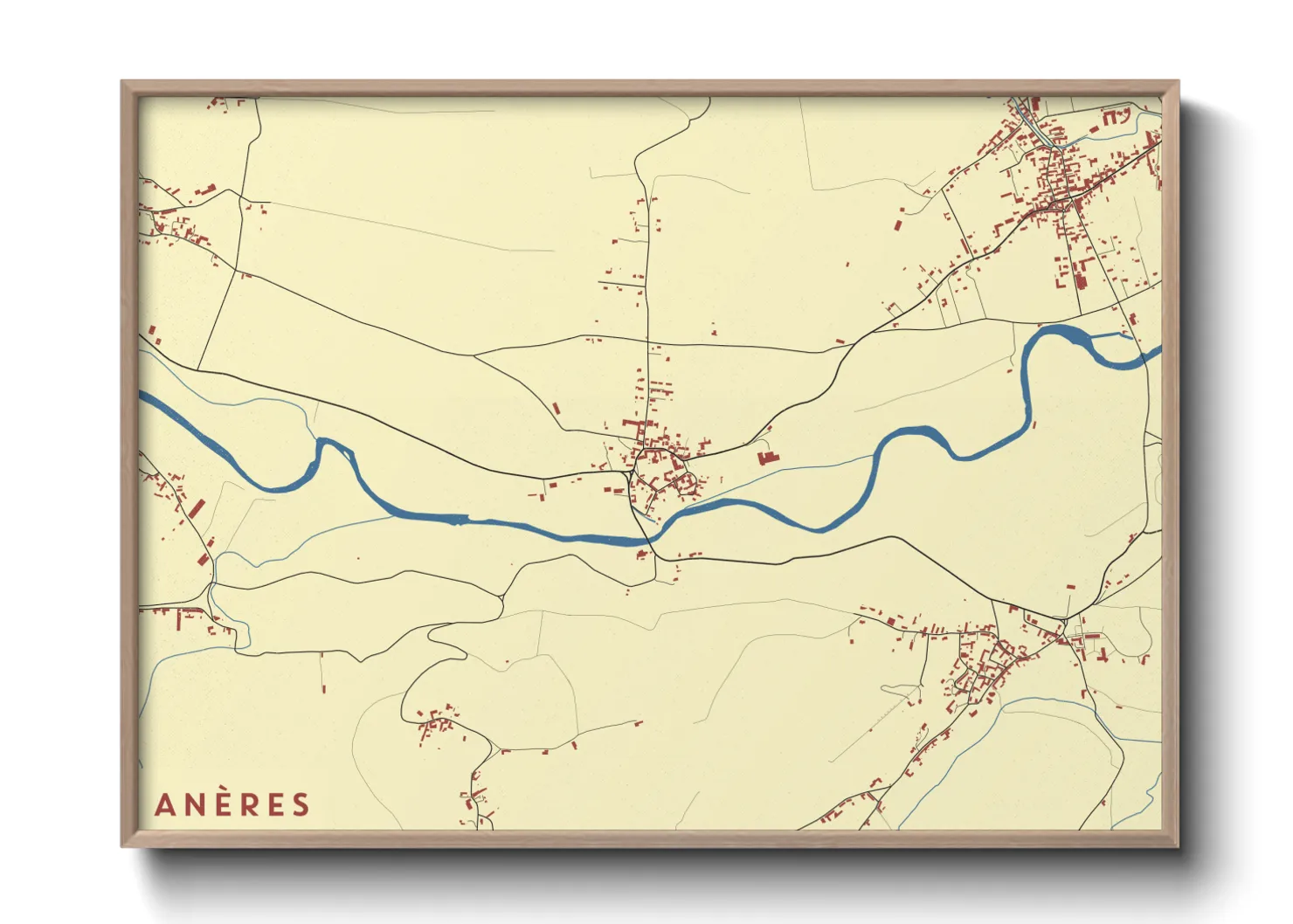 Une affiche de carte sur Anères