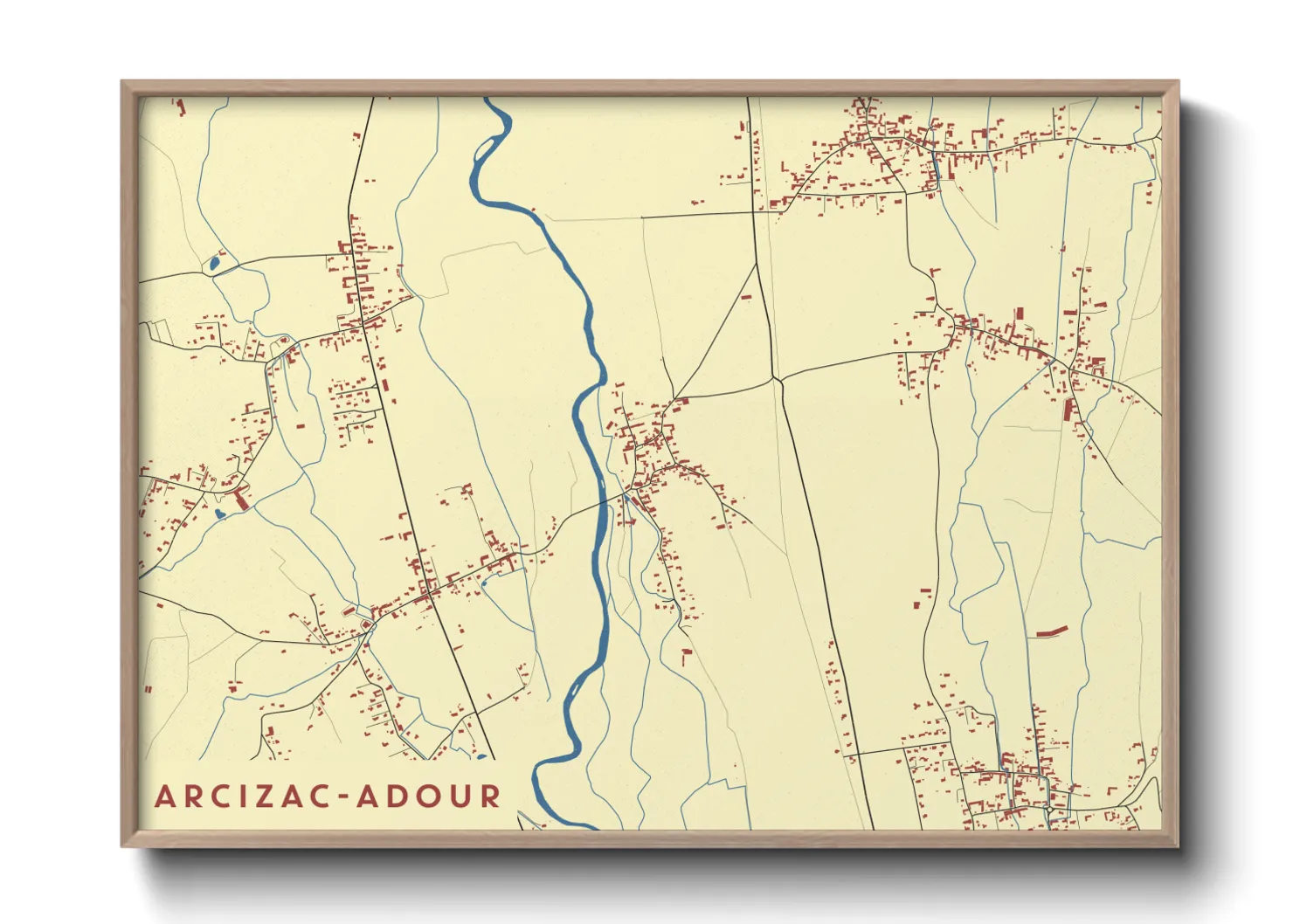 Une affiche de carte sur Arcizac-Adour