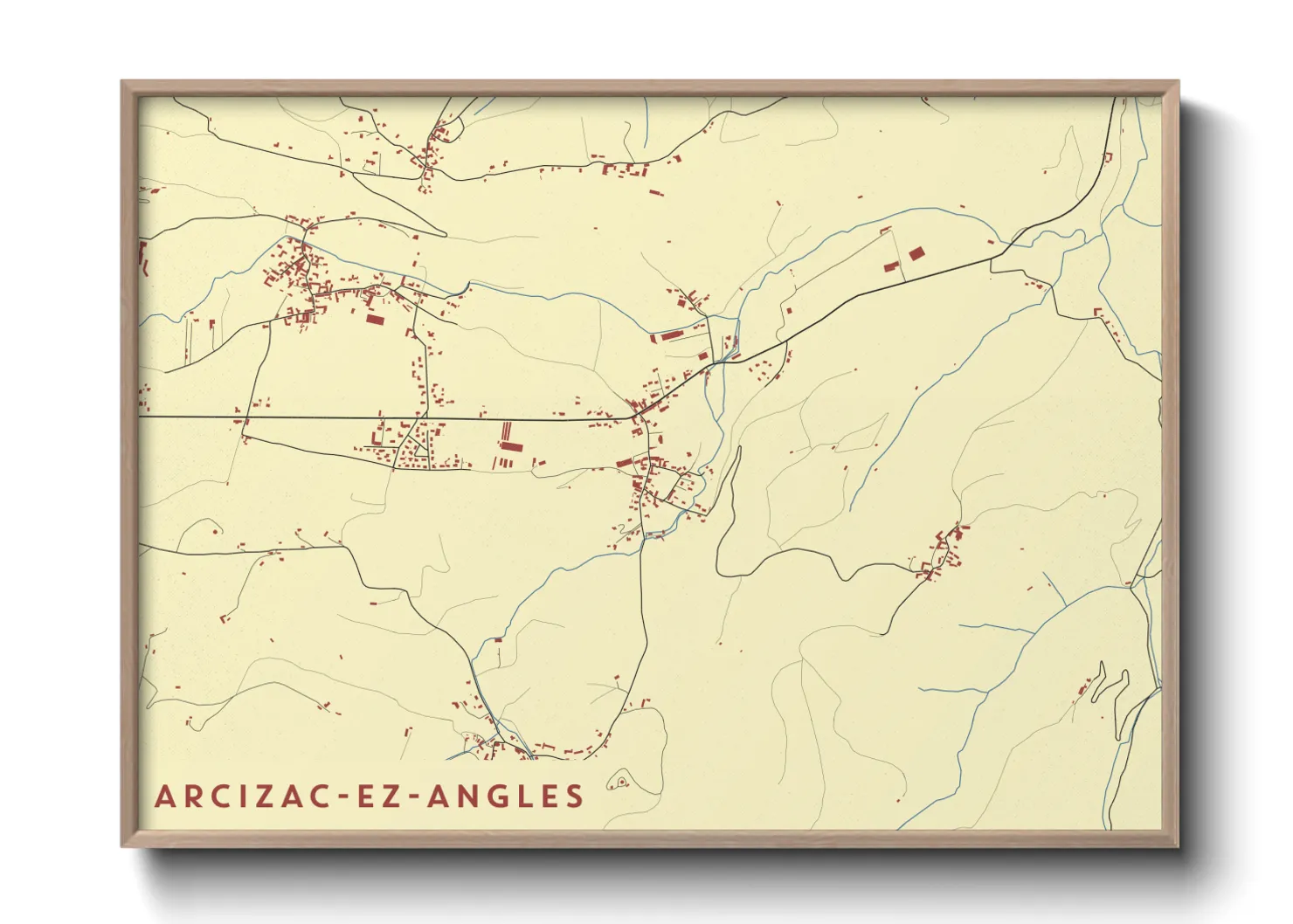 Une affiche de carte sur Arcizac-ez-Angles