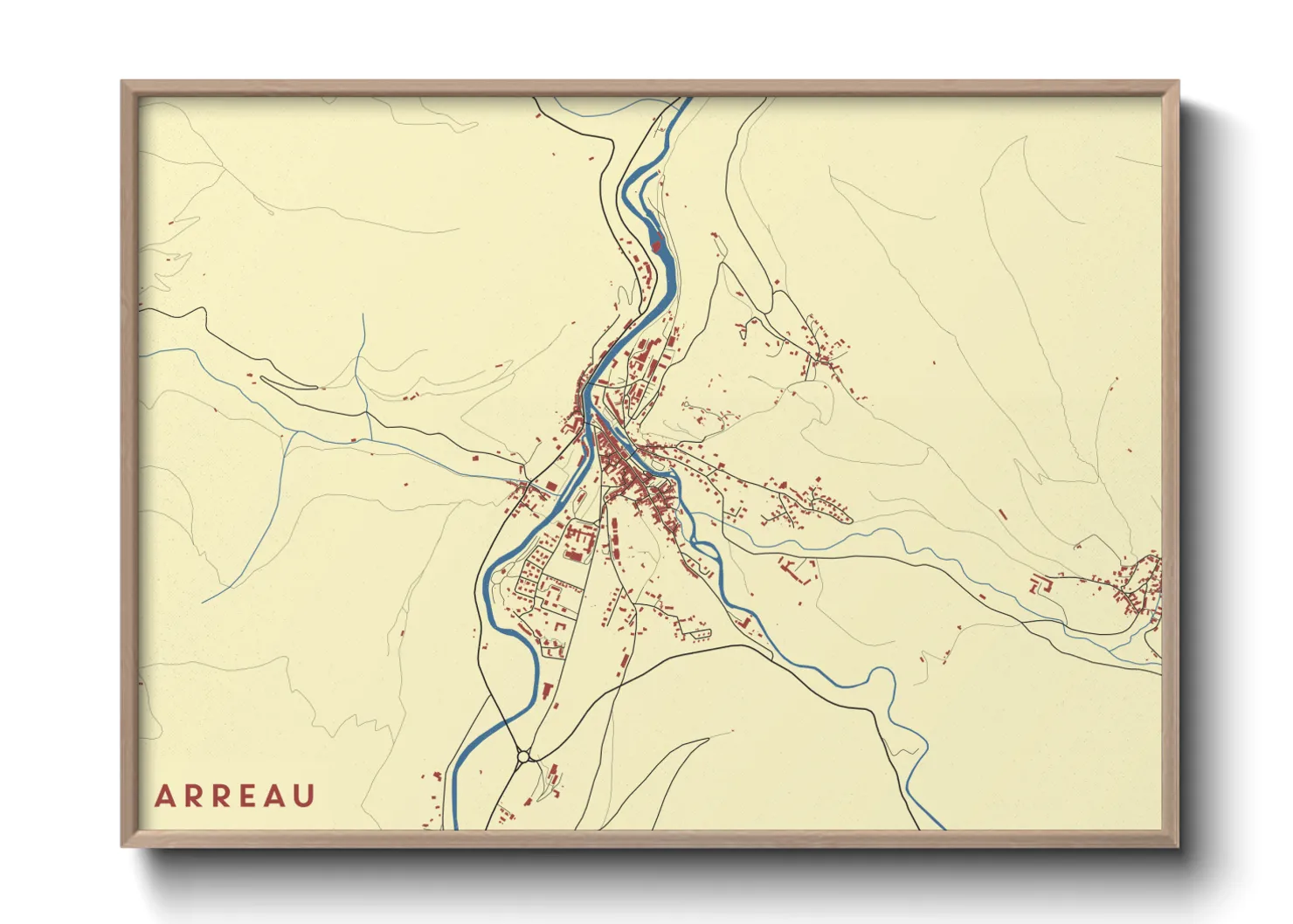 Une affiche de carte sur Arreau