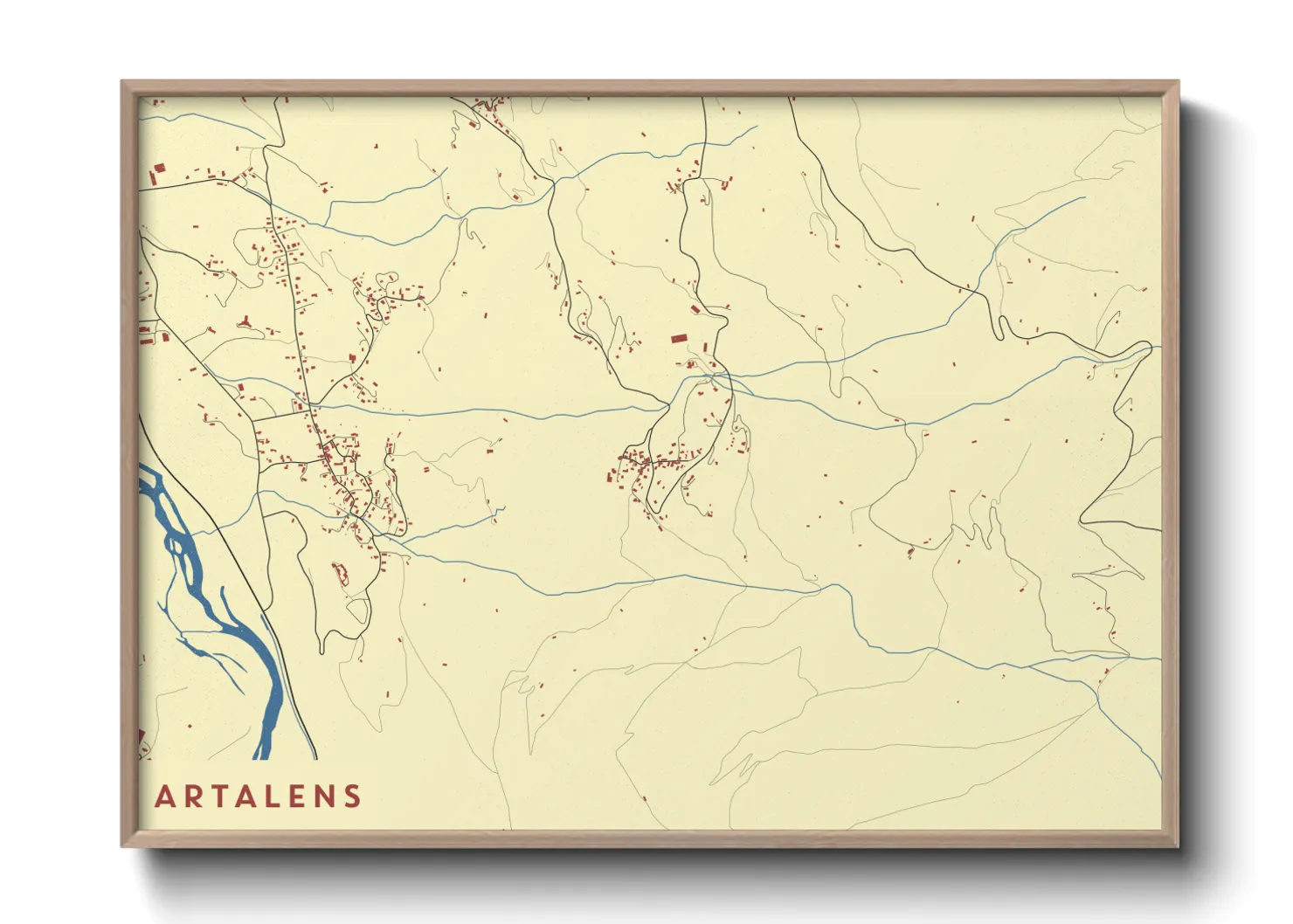 Une affiche de carte sur Artalens