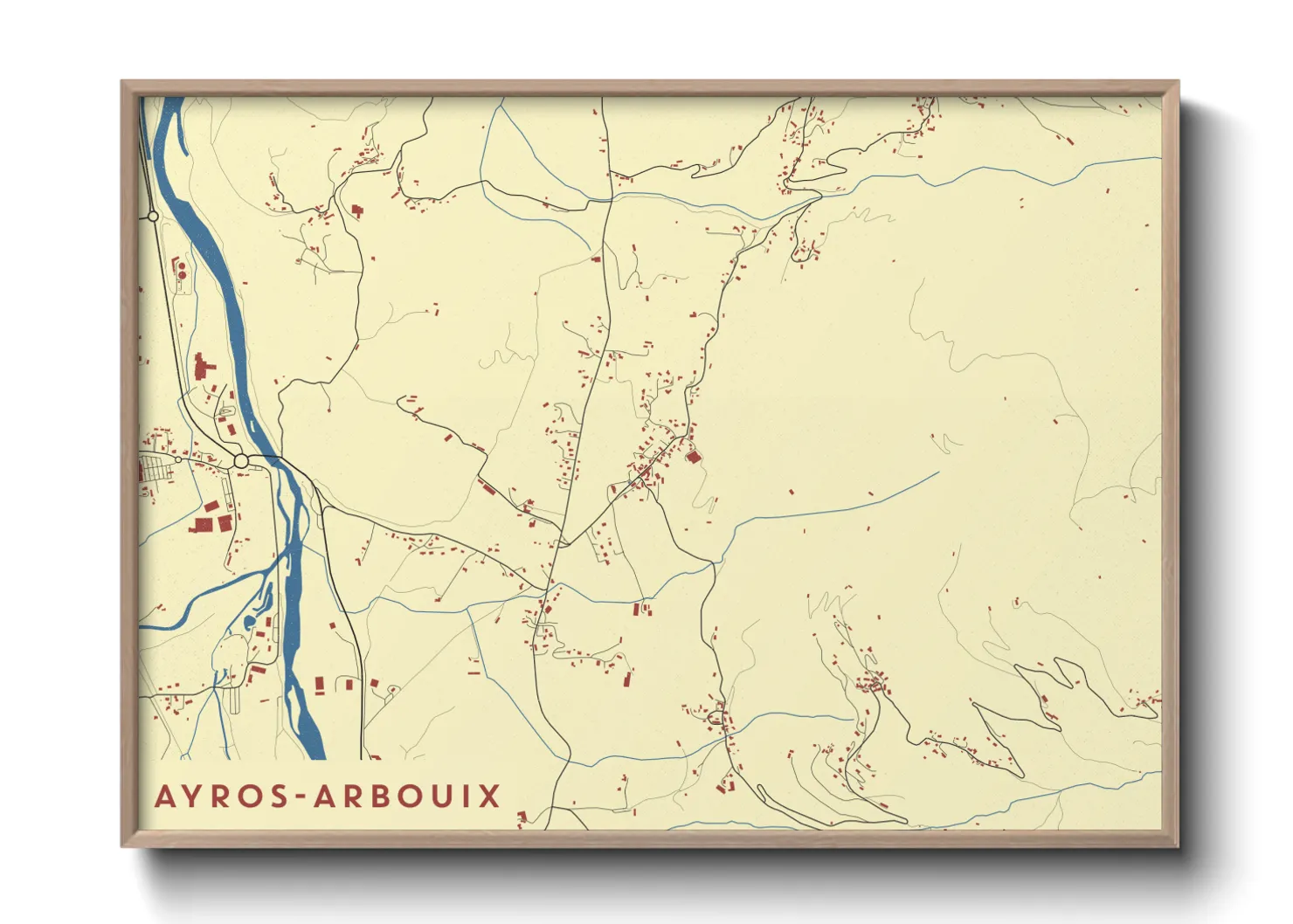 Une affiche de carte sur Ayros-Arbouix