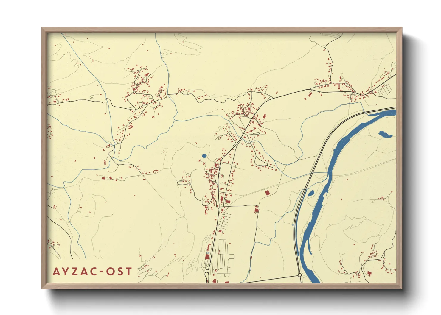 Une affiche de carte sur Ayzac-Ost