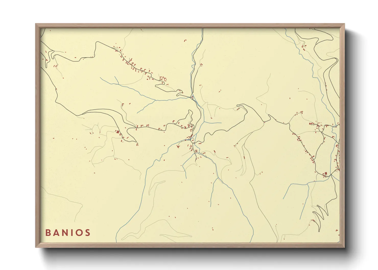 Une affiche de carte sur Banios