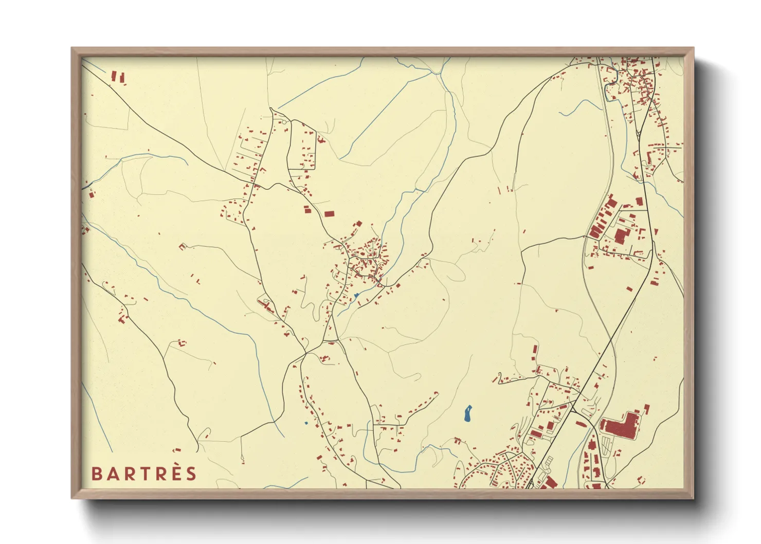 Une affiche de carte sur Bartrès