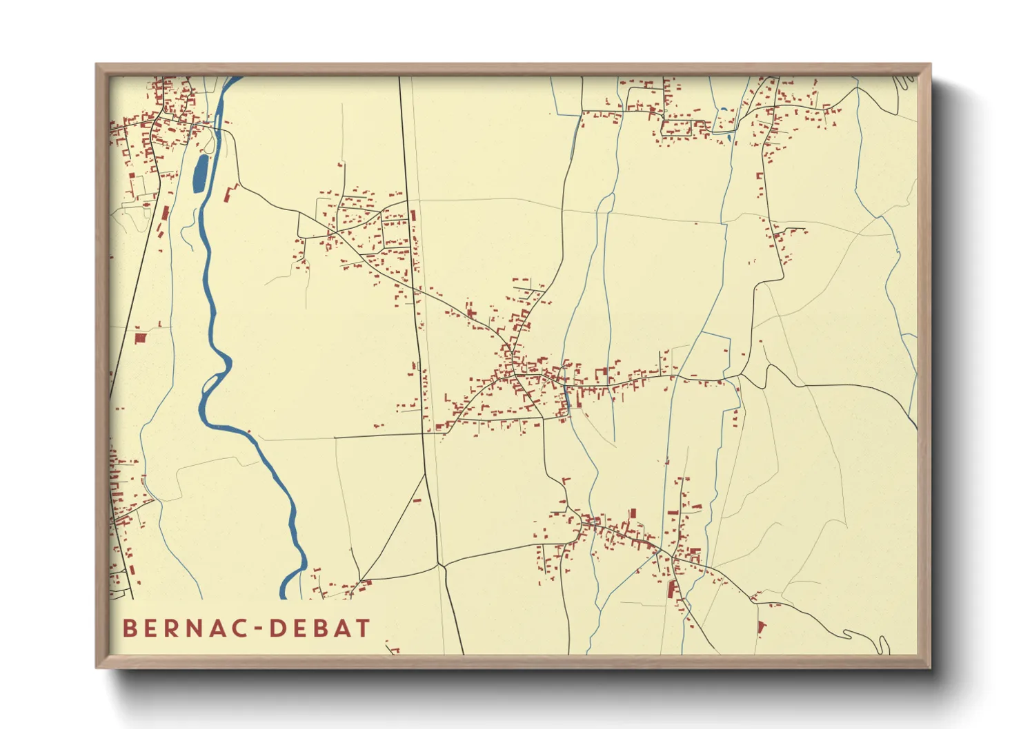 Une affiche de carte sur Bernac-Debat