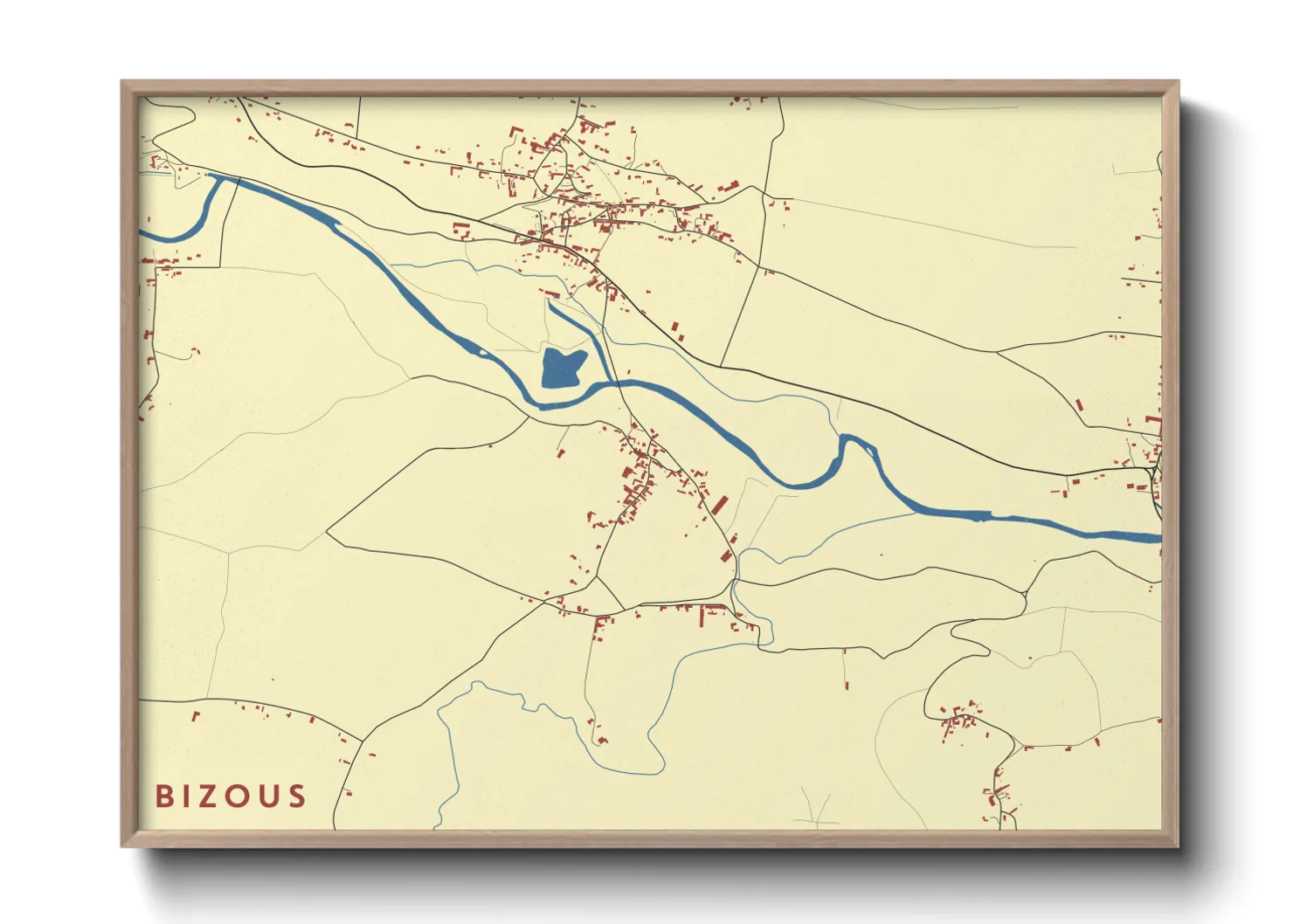 Une affiche de carte sur Bizous