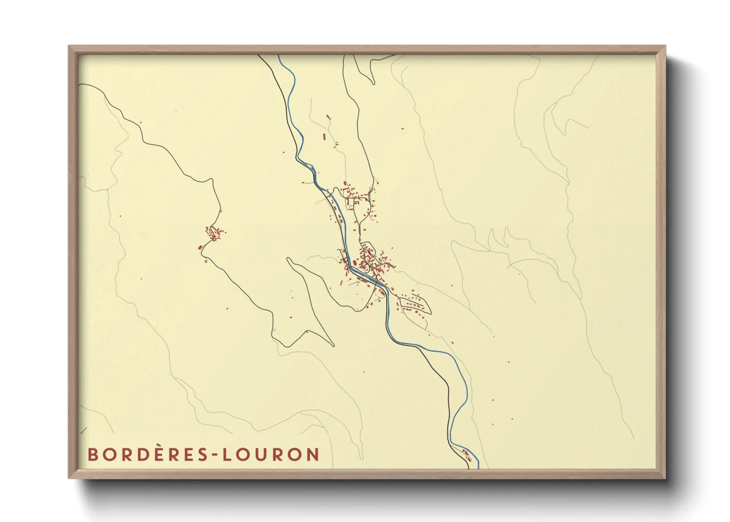 Une affiche de carte sur Bordères-Louron