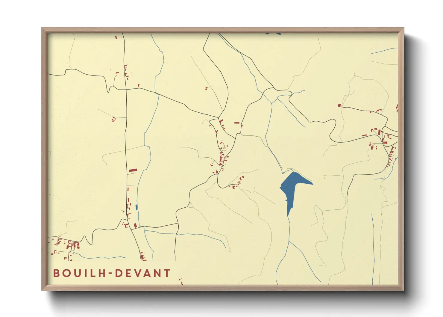 Une affiche de carte sur Bouilh-Devant