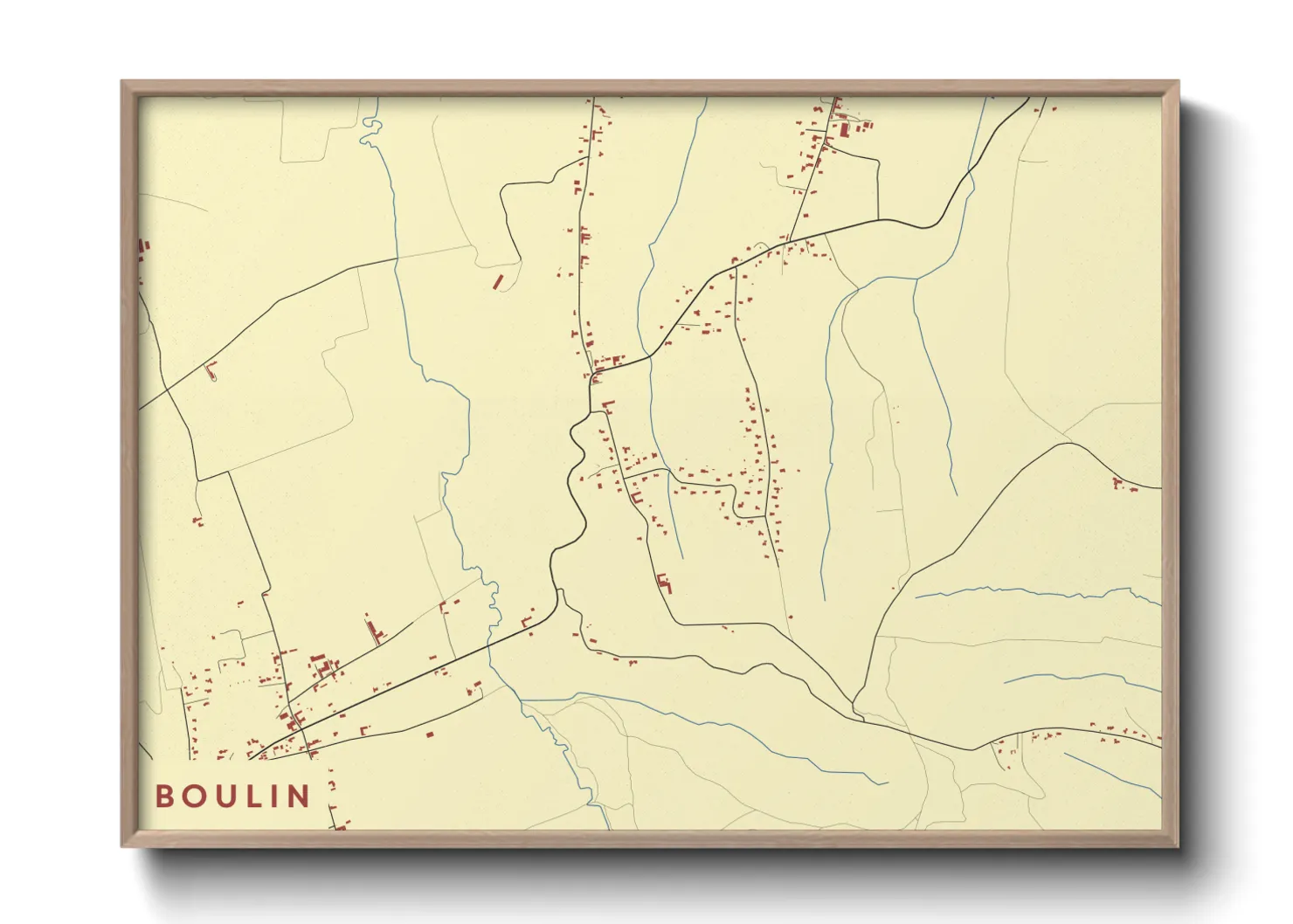 Une affiche de carte sur Boulin