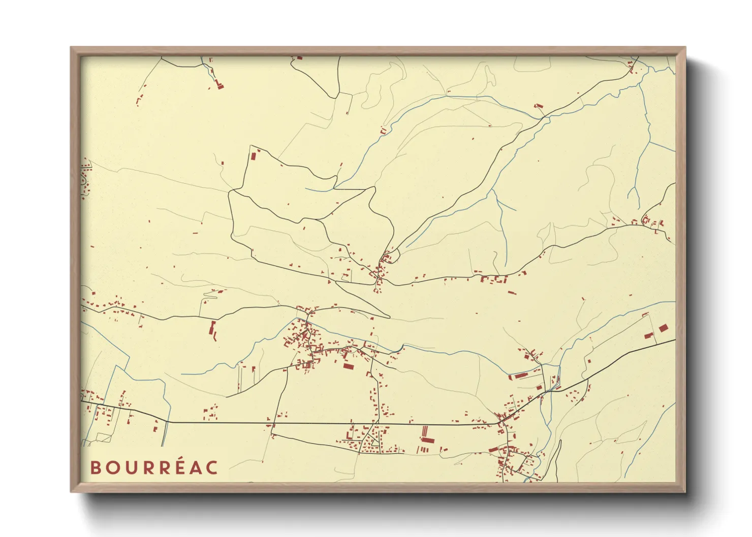 Une affiche de carte sur Bourréac