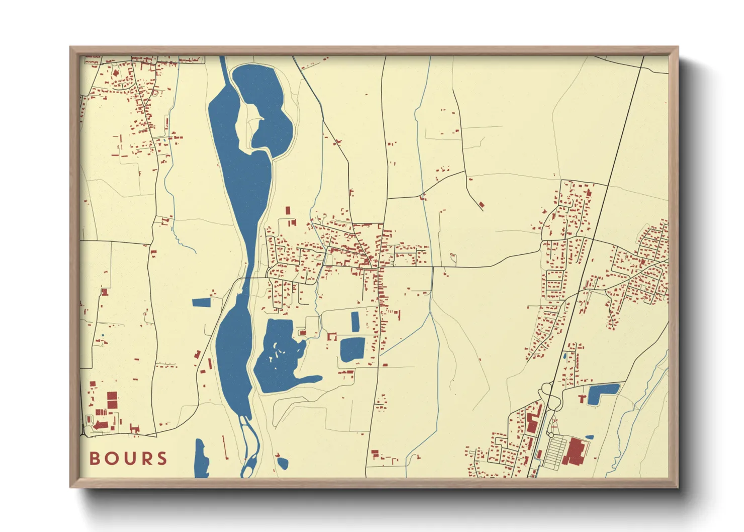 Une affiche de carte sur Bours