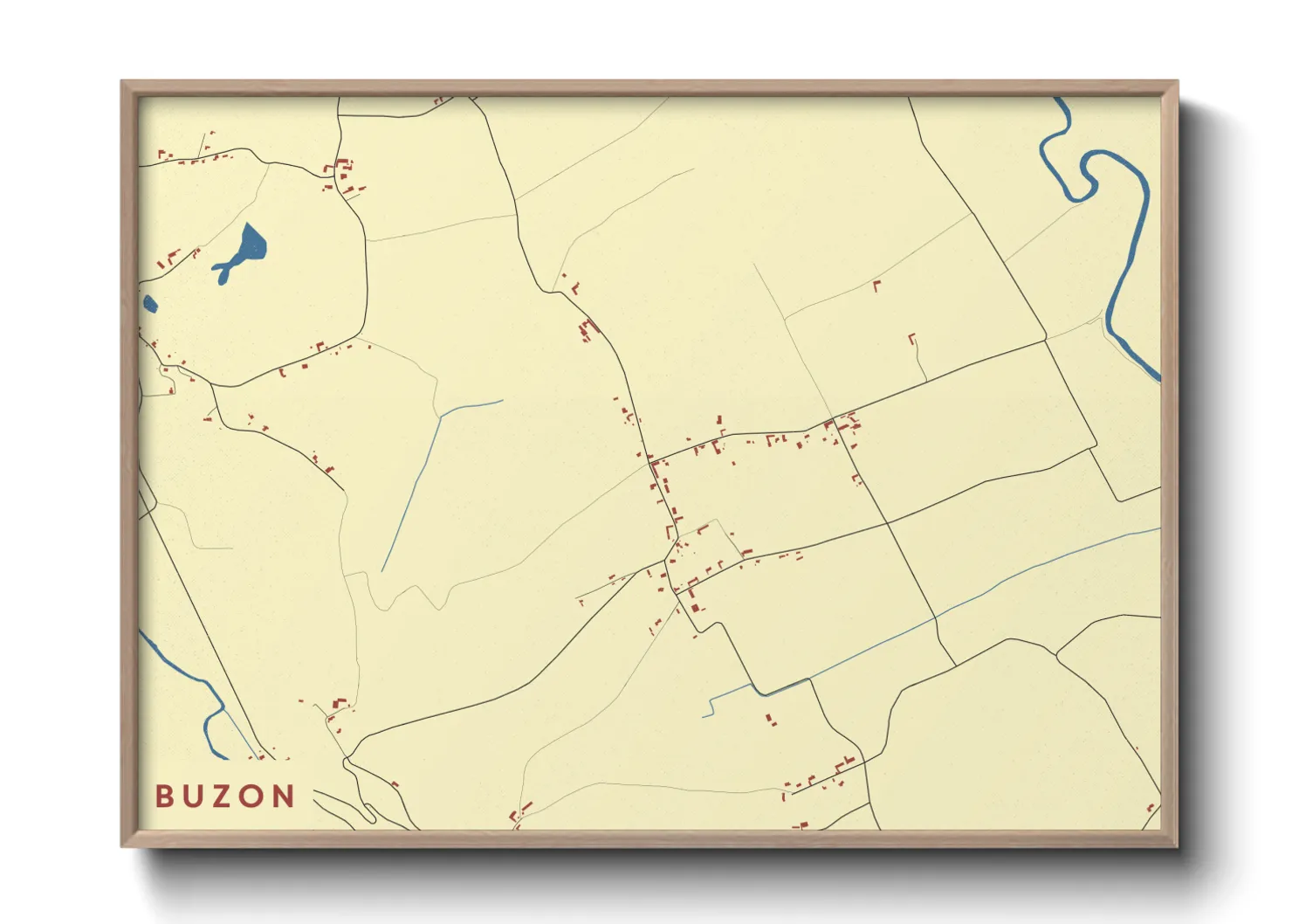 Une affiche de carte sur Buzon