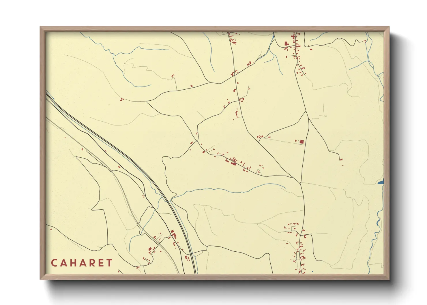 Une affiche de carte sur Caharet