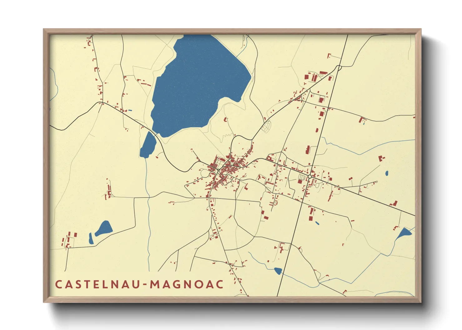 Une affiche de carte sur Castelnau-Magnoac