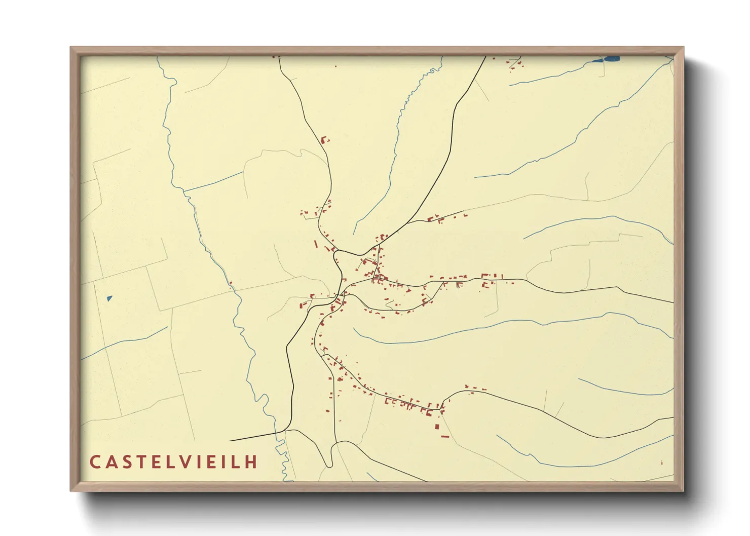 Une affiche de carte sur Castelvieilh