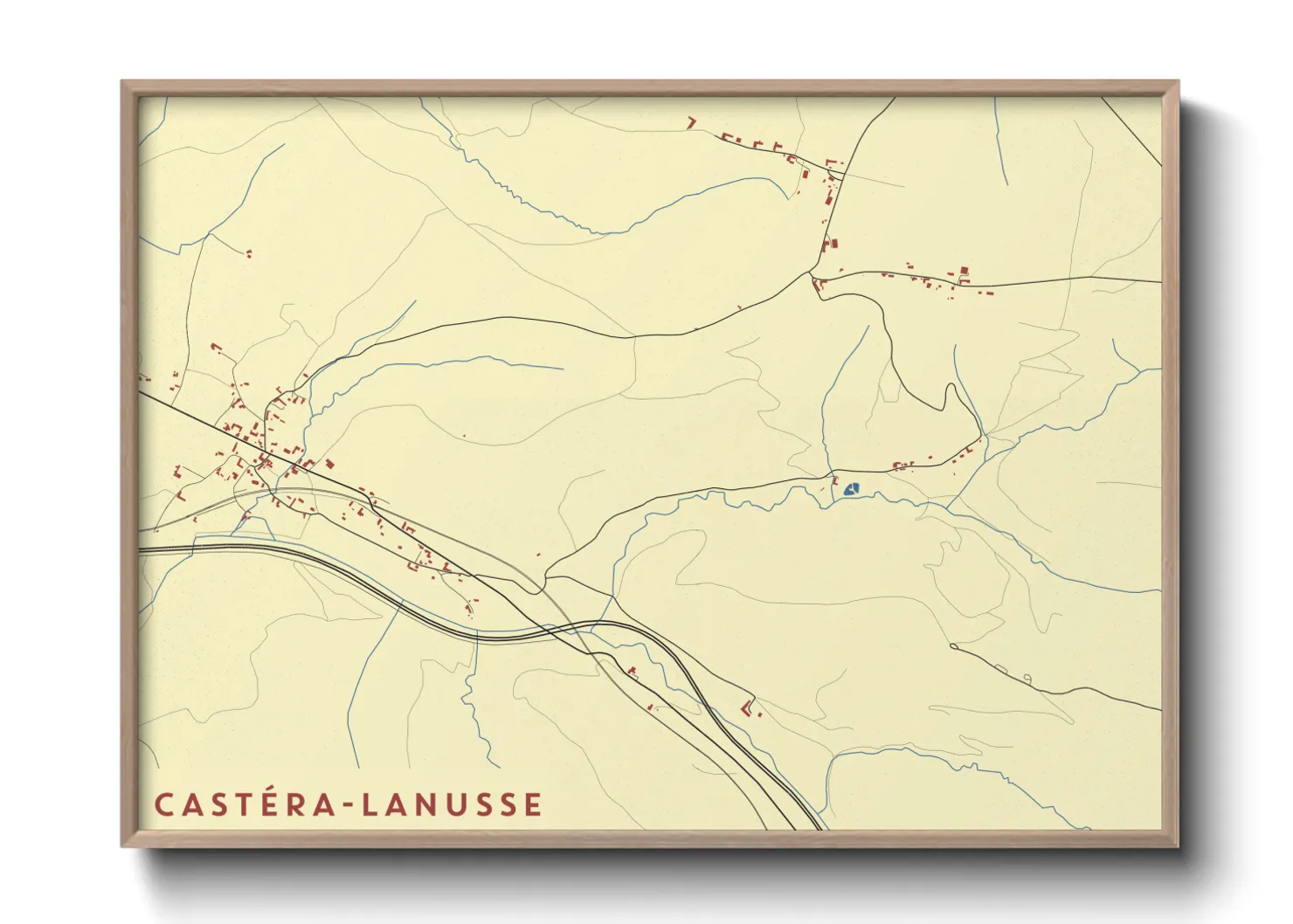Une affiche de carte sur Castéra-Lanusse