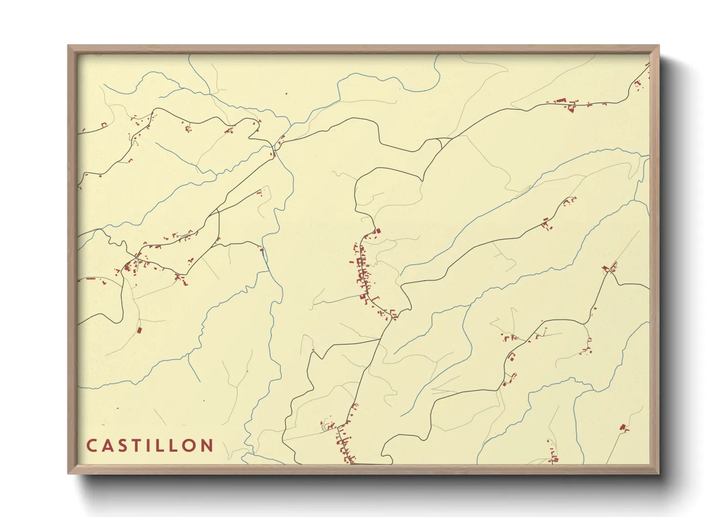 Une affiche de carte sur Castillon