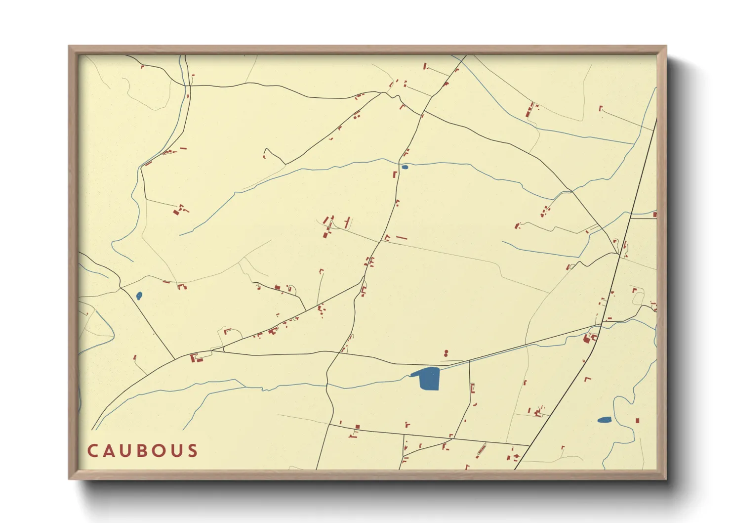 Une affiche de carte sur Caubous