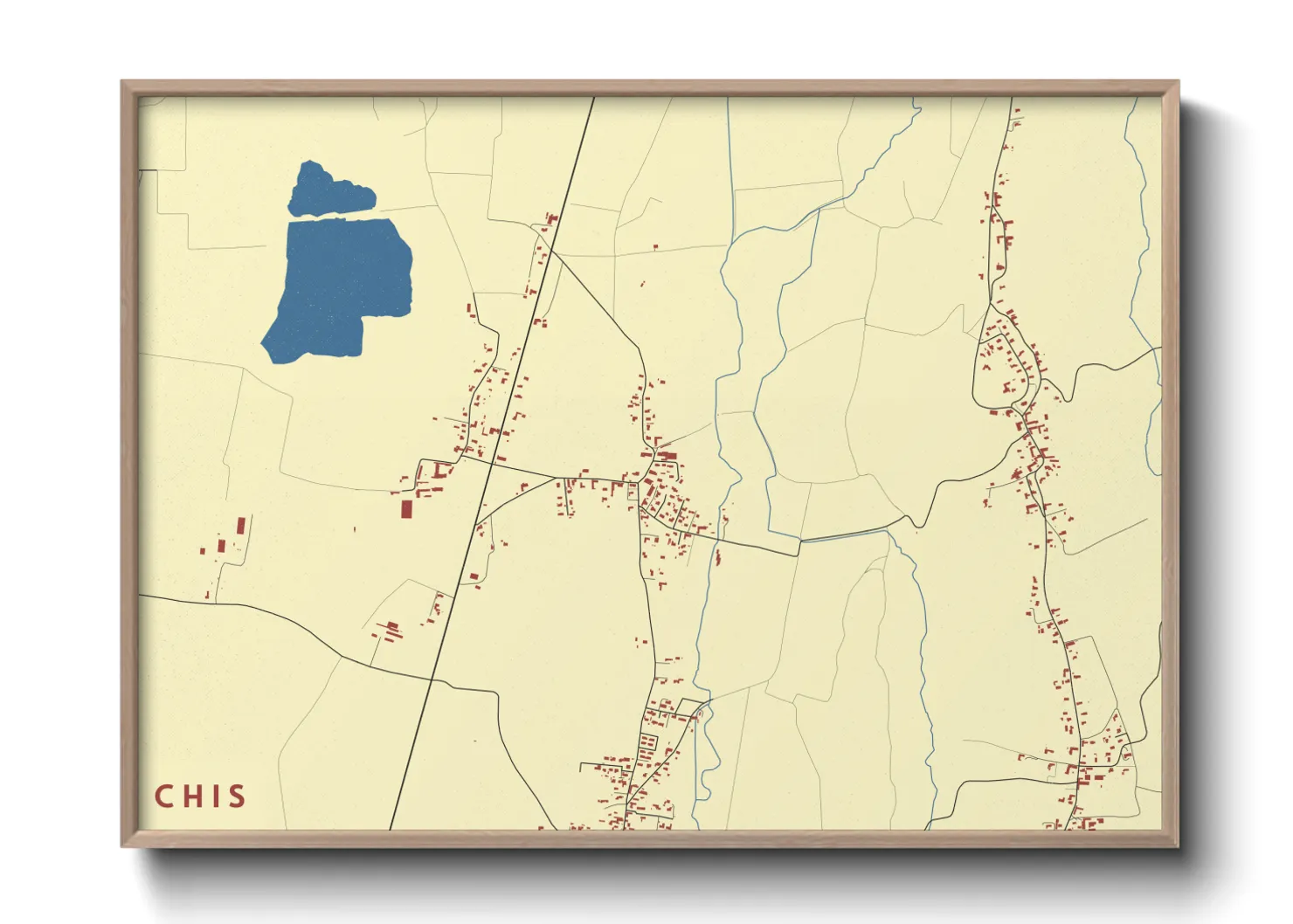 Une affiche de carte sur Chis