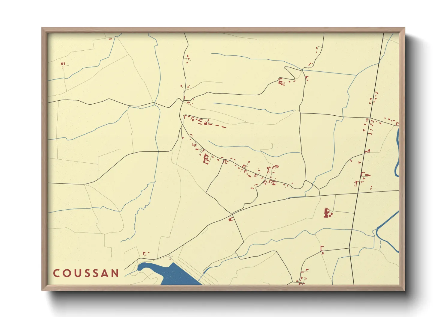 Une affiche de carte sur Coussan