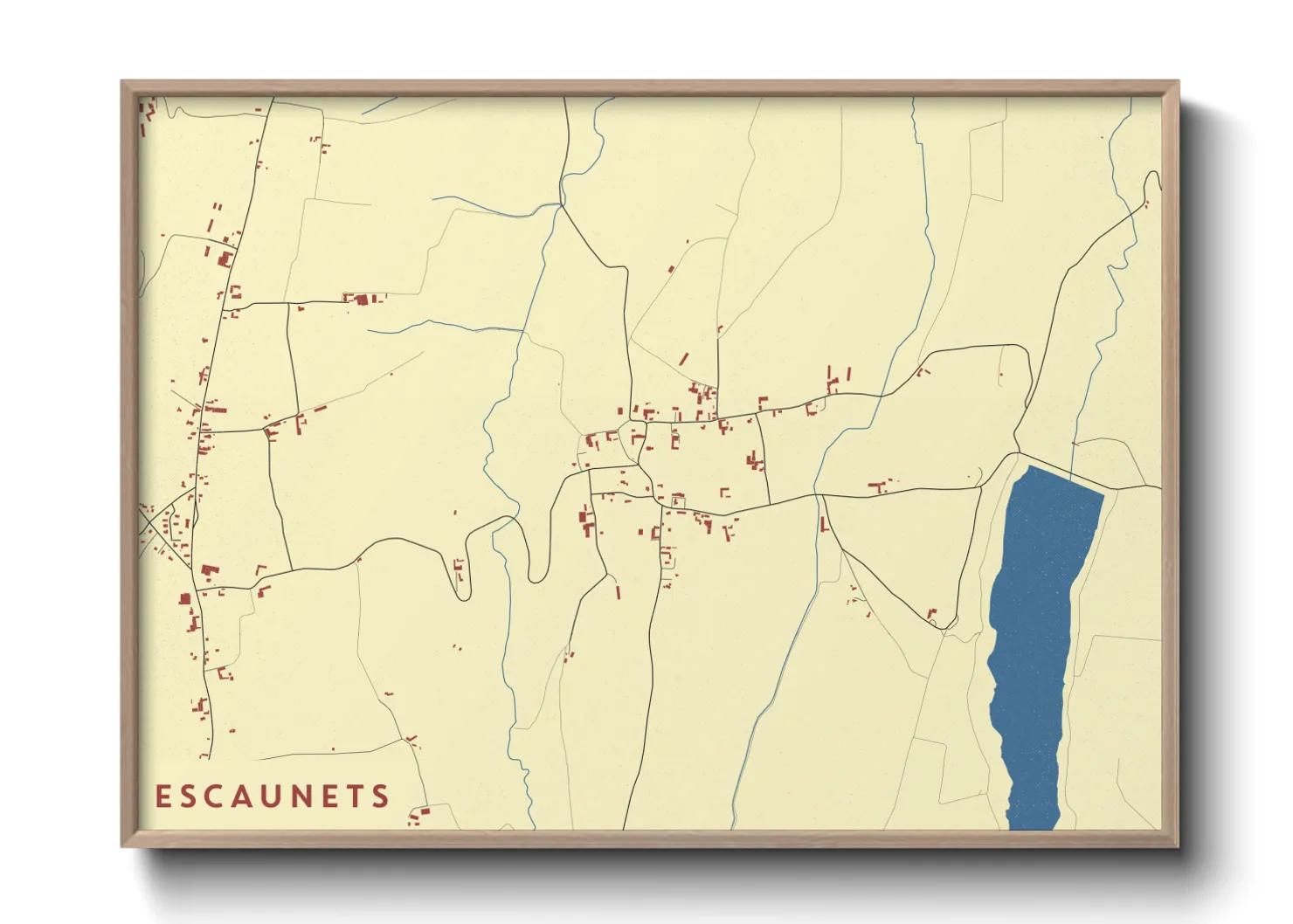 Une affiche de carte sur Escaunets