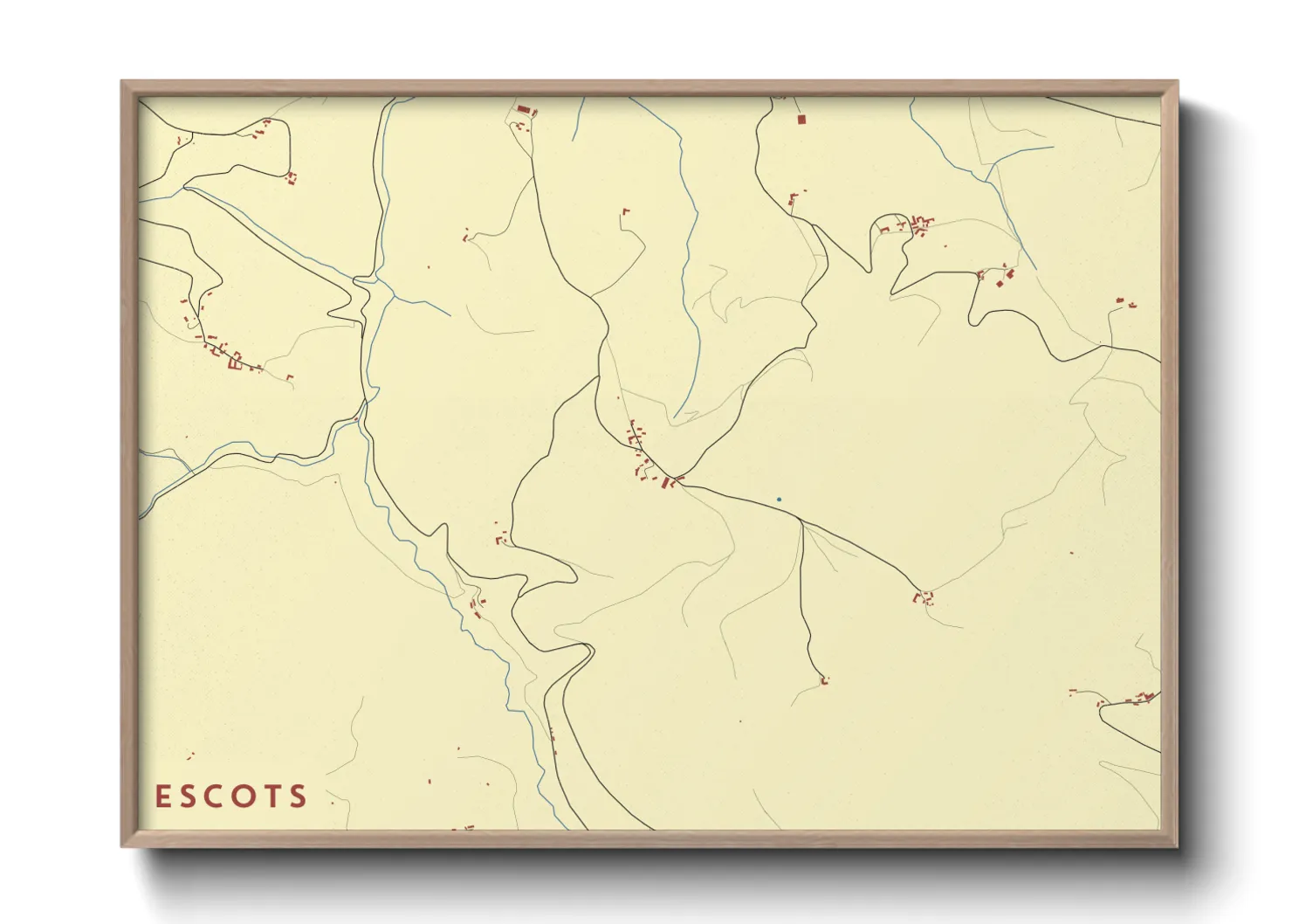 Une affiche de carte sur Escots