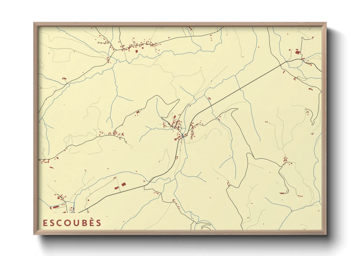 Une affiche de carte sur Escoubès