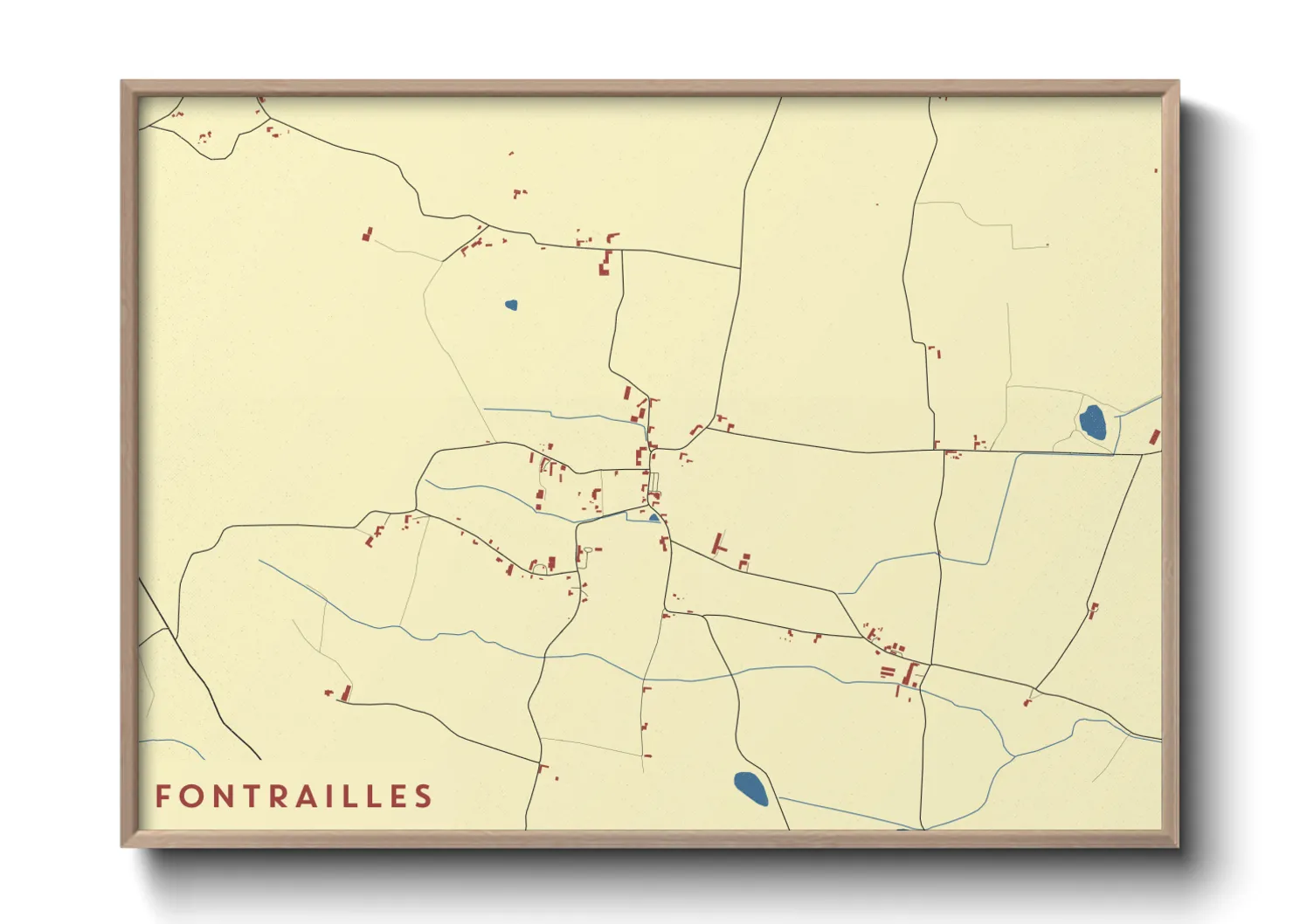 Une affiche de carte sur Fontrailles