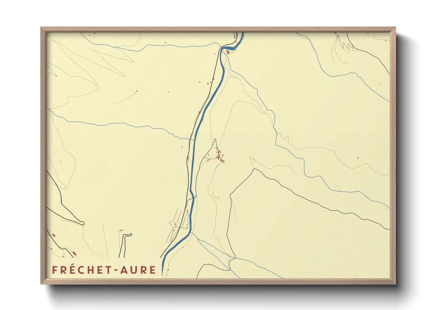 Une affiche de carte sur Fréchet-Aure