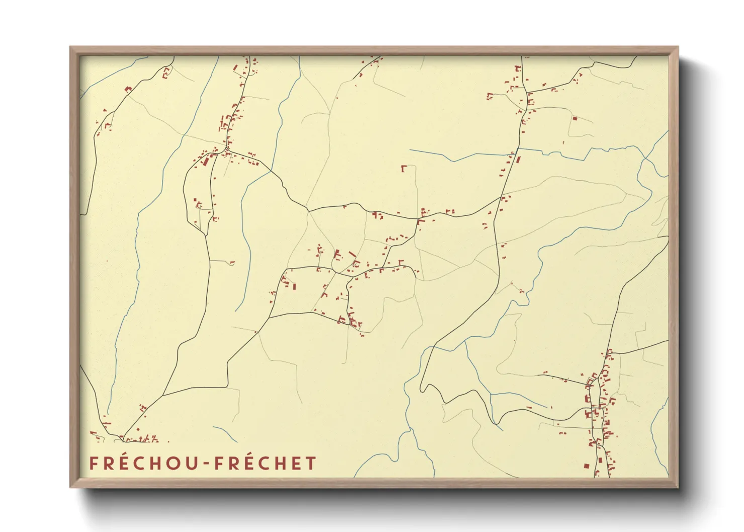 Une affiche de carte sur Fréchou-Fréchet