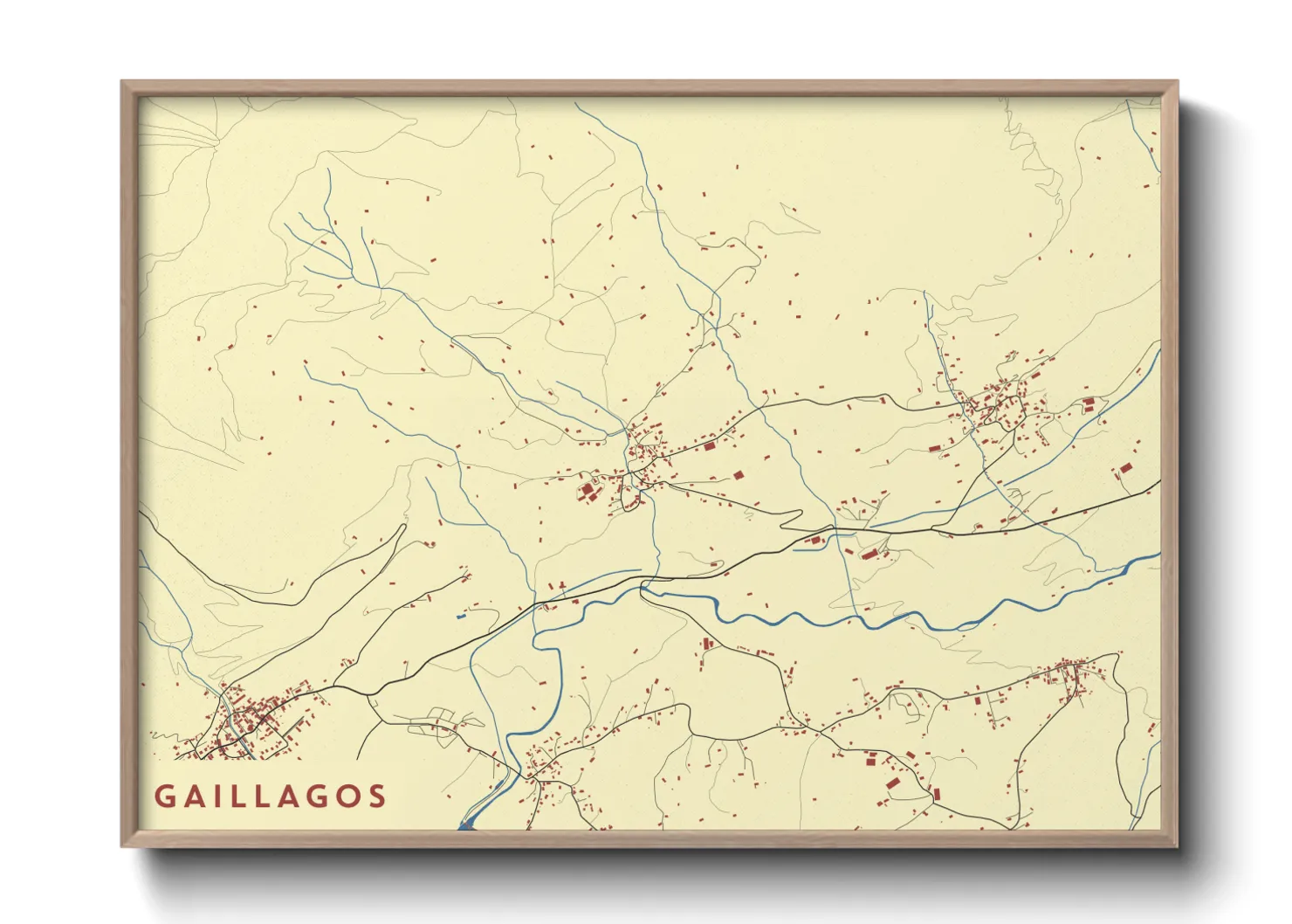 Une affiche de carte sur Gaillagos