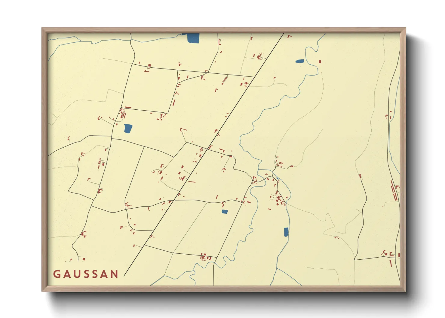Une affiche de carte sur Gaussan