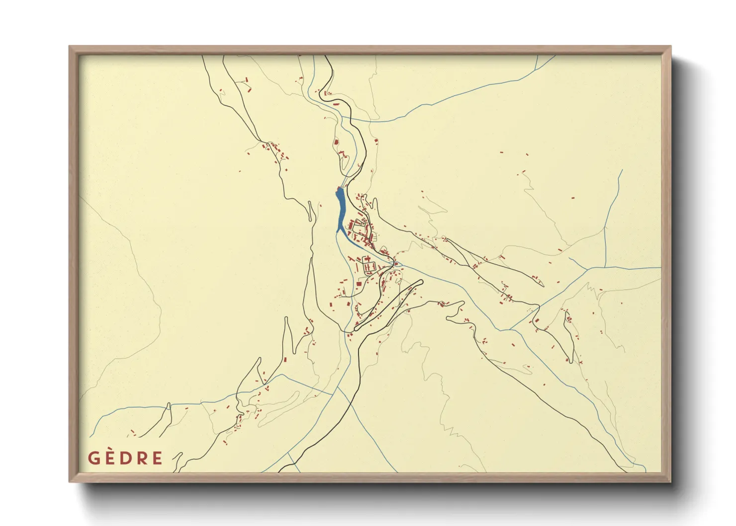 Une affiche de carte sur Gèdre