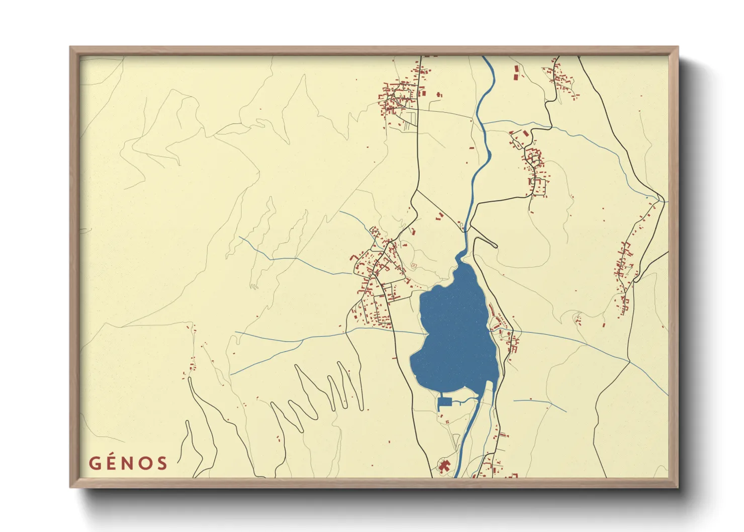 Une affiche de carte sur Génos