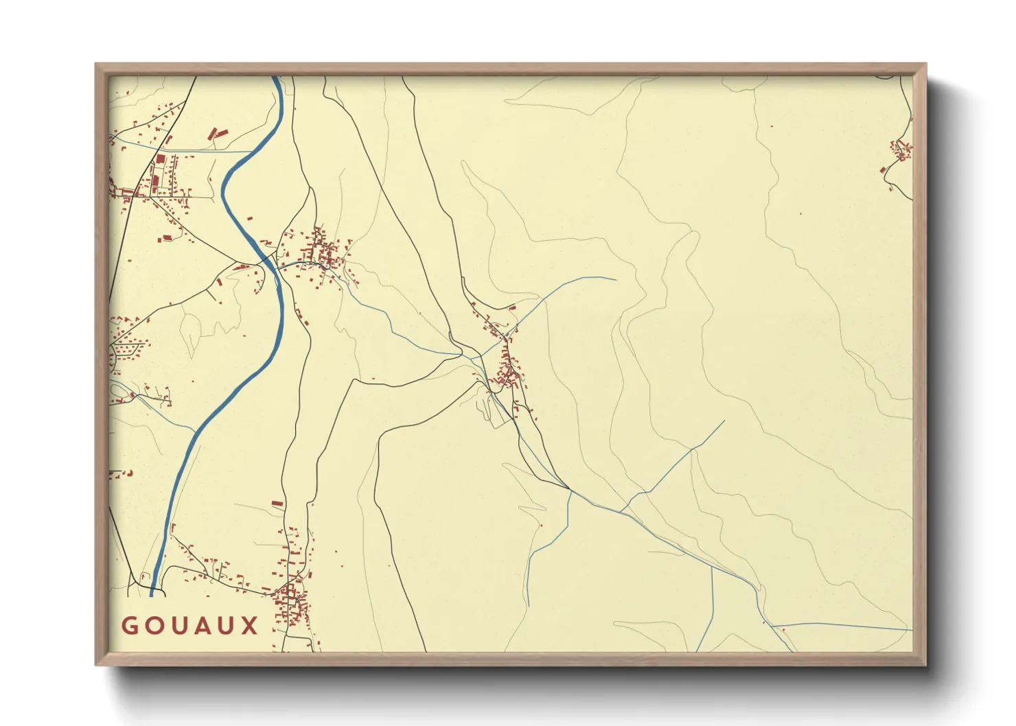 Une affiche de carte sur Gouaux