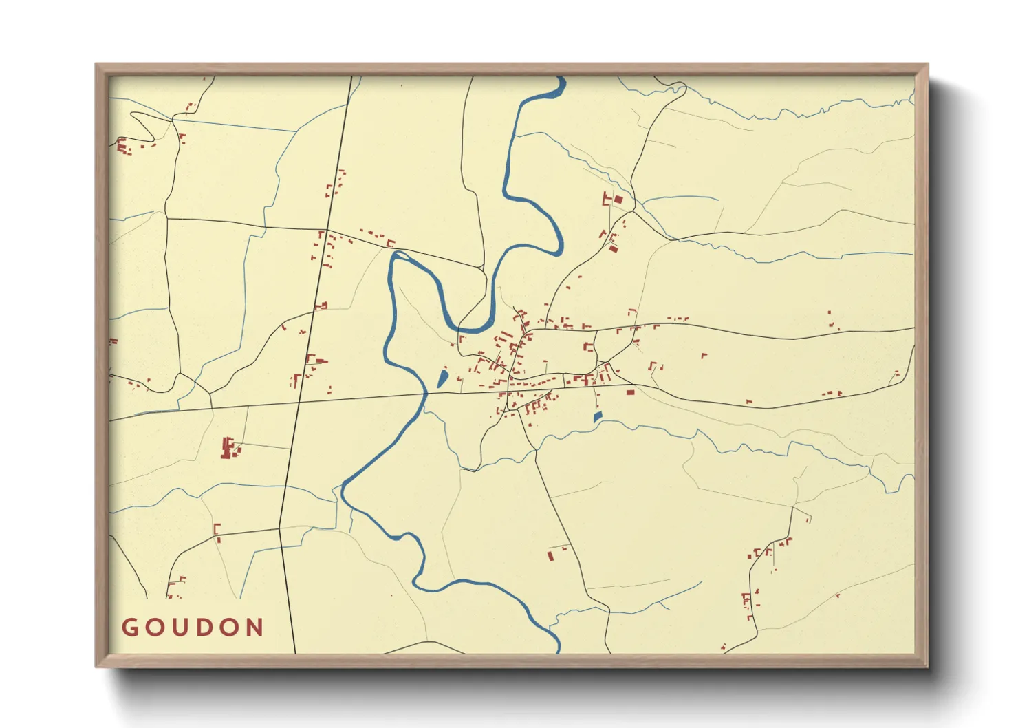 Une affiche de carte sur Goudon