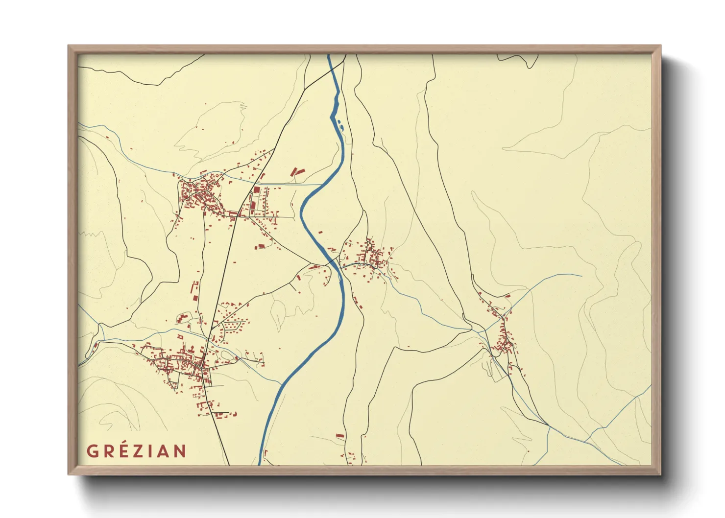 Une affiche de carte sur Grézian