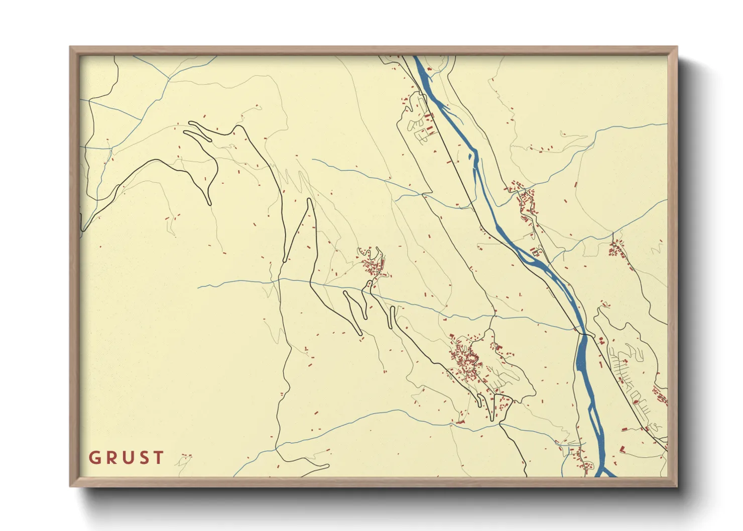 Une affiche de carte sur Grust