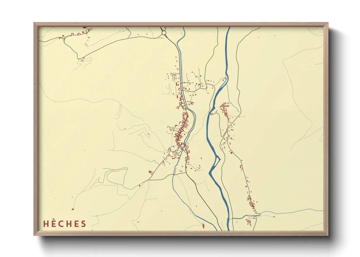 Une affiche de carte sur Hèches