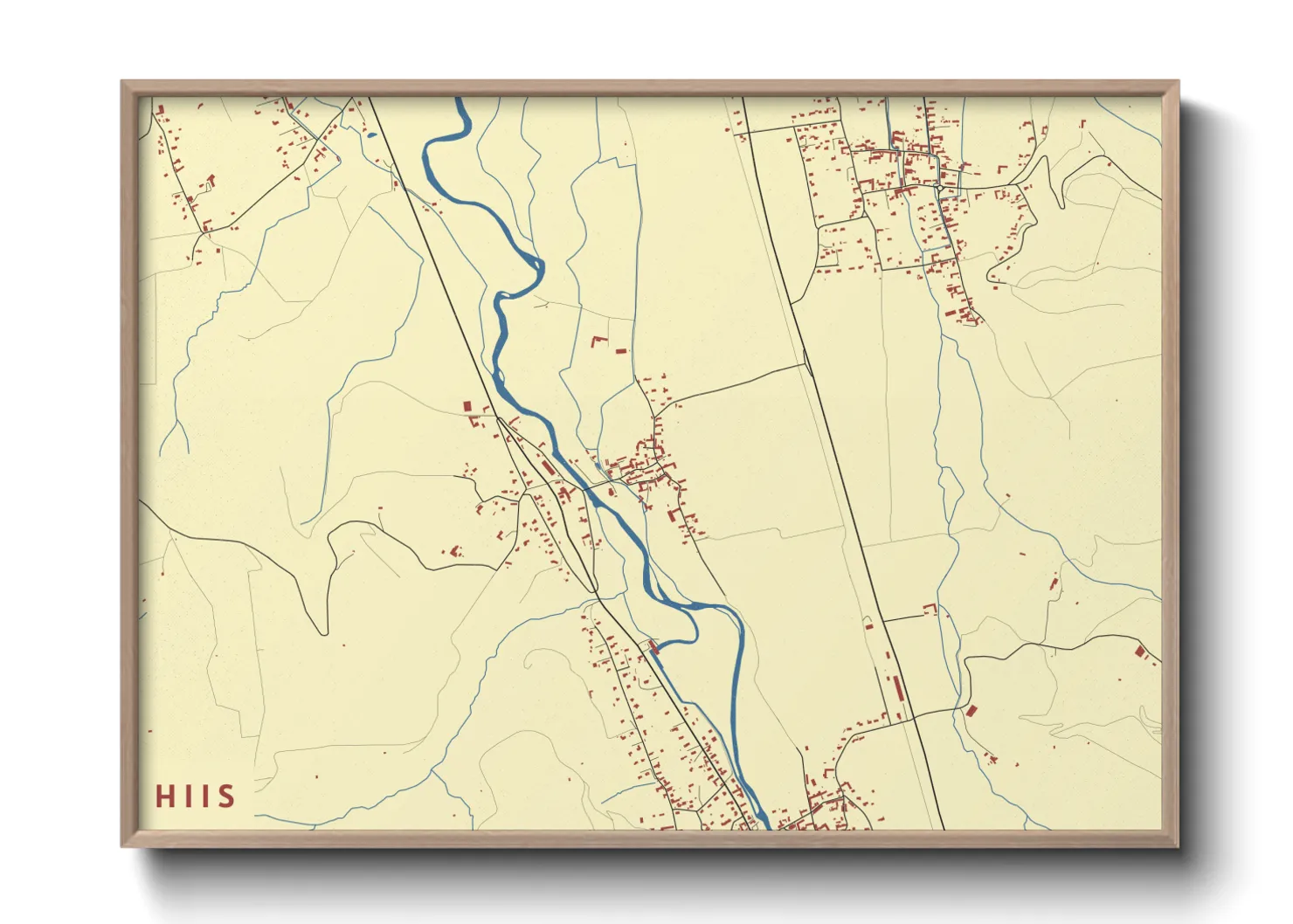 Une affiche de carte sur Hiis